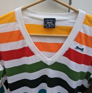 00s vintage rainbow Y2K Le Tigre striped sweater perfect for you!